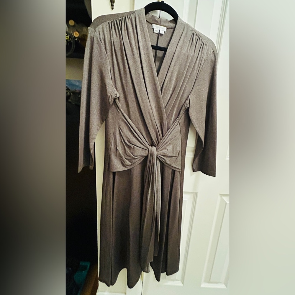London Times Taupe Knit Dress